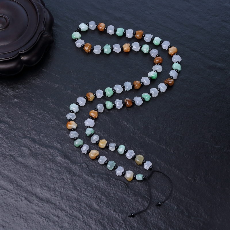 缅甸天然糯种福禄寿翡翠小猪项链-红掌柜