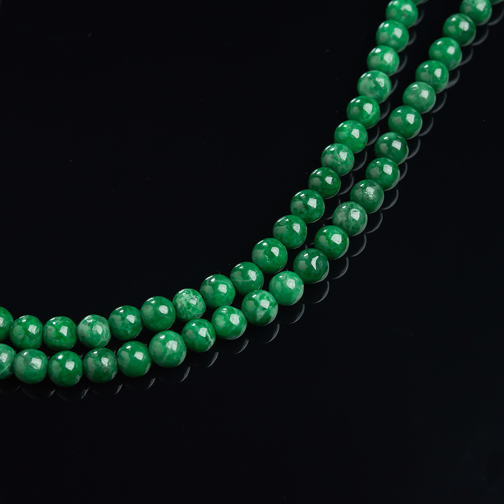 豆种翠色翡翠108佛珠-红掌柜