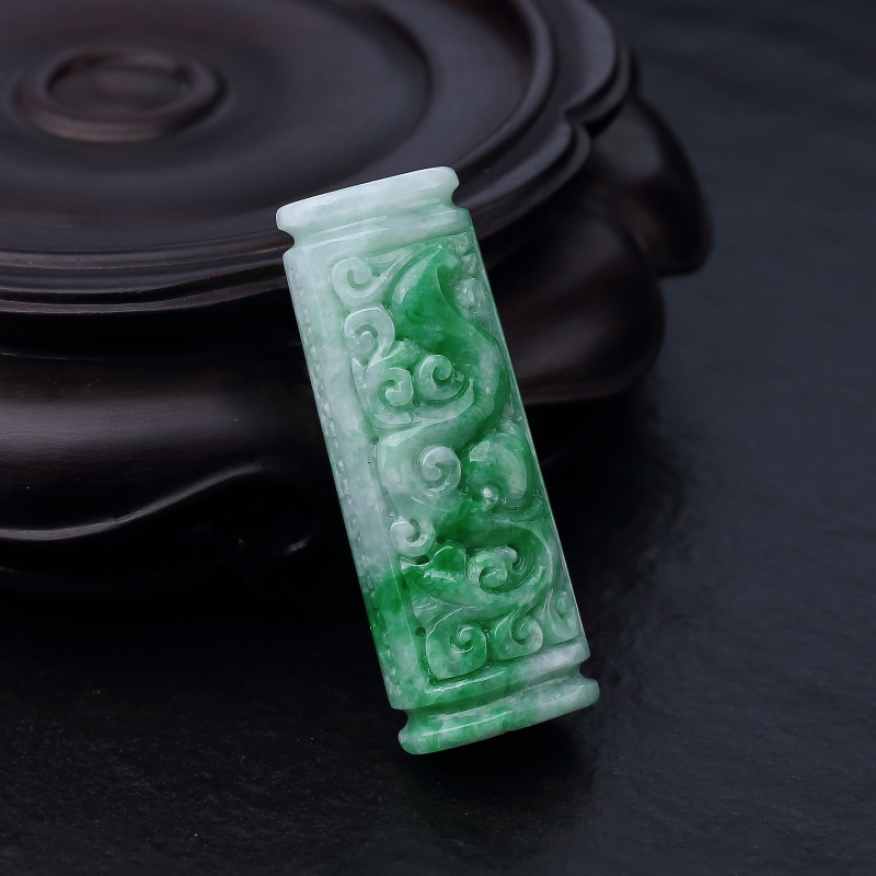 缅甸花青种翡翠凤凰吊坠-红掌柜
