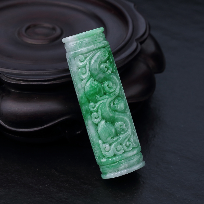 缅甸花青种翡翠凤凰吊坠-红掌柜
