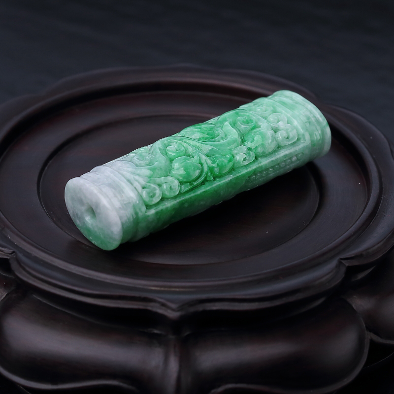 缅甸天然花青种翡翠吊坠-红掌柜