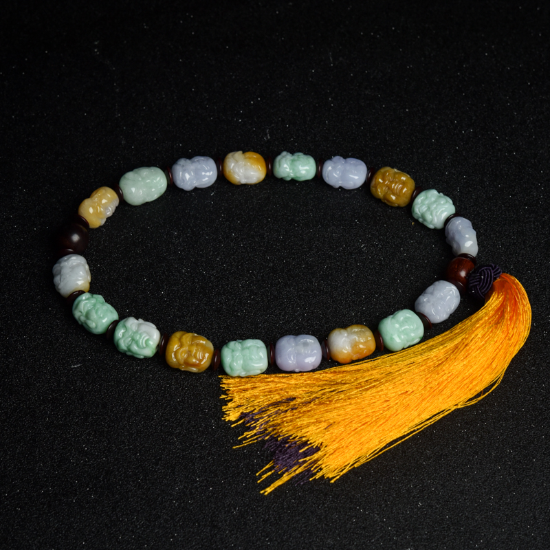 天然福禄寿翡翠十八罗汉手持-红掌柜