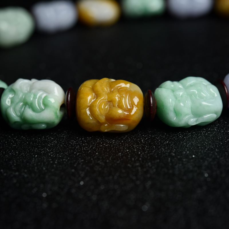 缅甸福禄寿翡翠十八罗汉手持-红掌柜