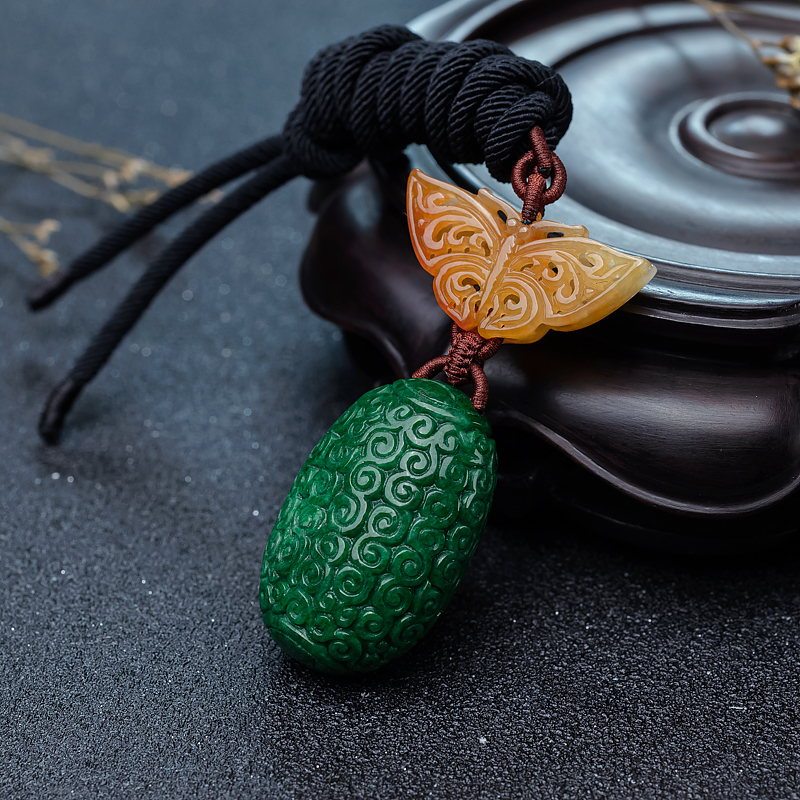 翡翠回纹随形吊坠-红掌柜