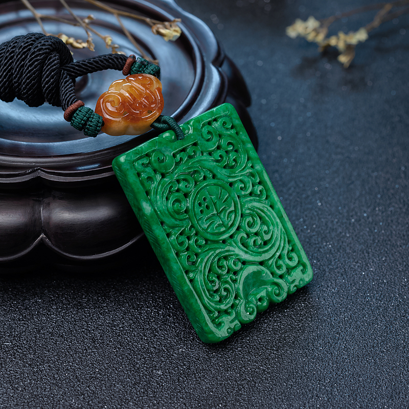 花青种翡翠吊坠-红掌柜