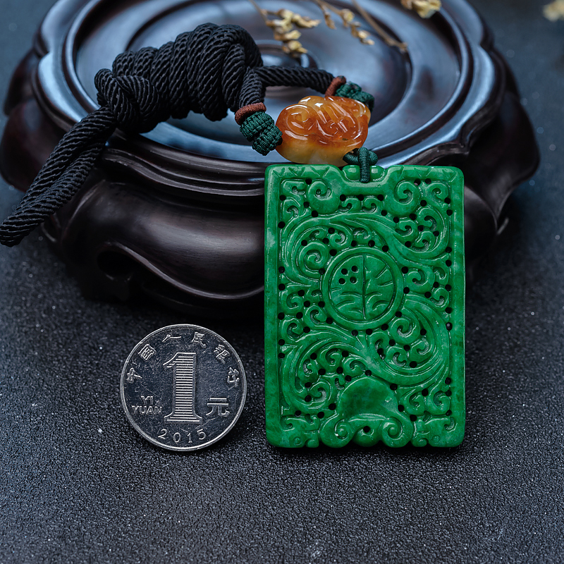 翡翠雕花福牌-红掌柜