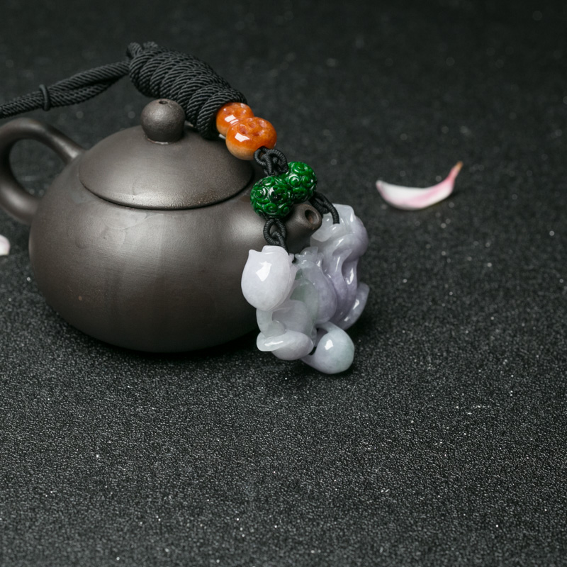 糯种翡翠玫瑰花吊坠-红掌柜