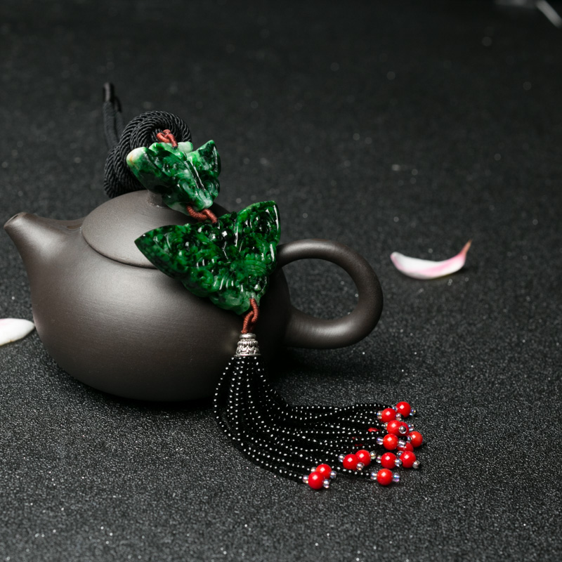 干青种翡翠蝴蝶毛衣链-红掌柜