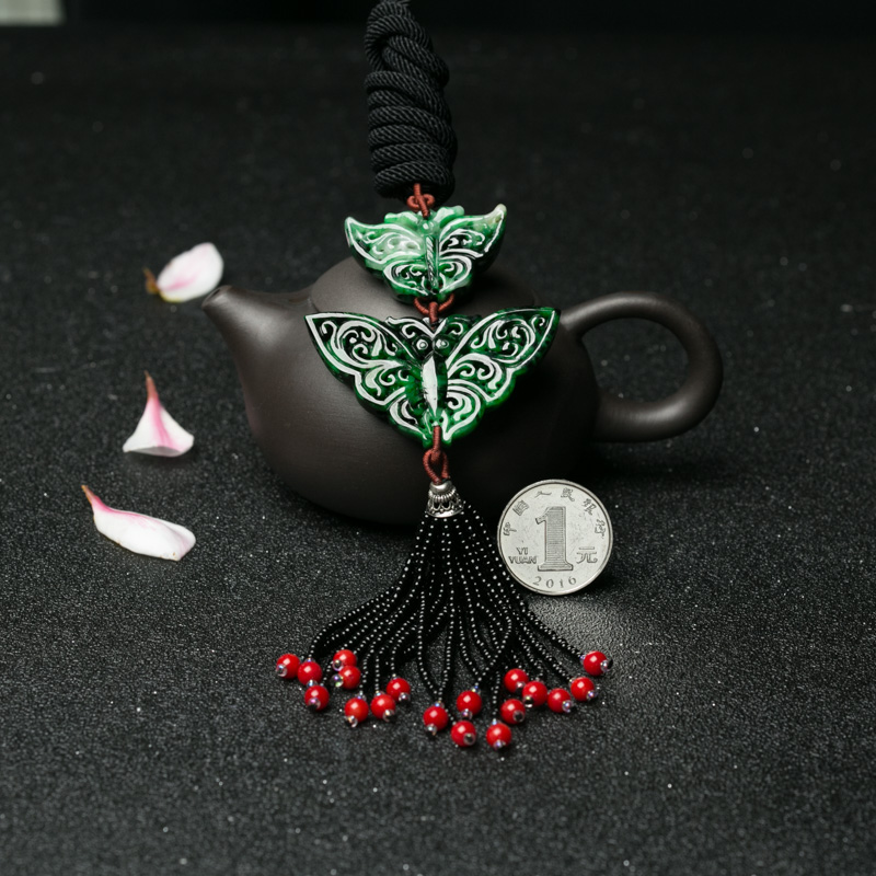 翡翠蝴蝶毛衣链-红掌柜