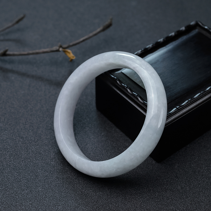 58mm糯种翡翠平安镯-红掌柜