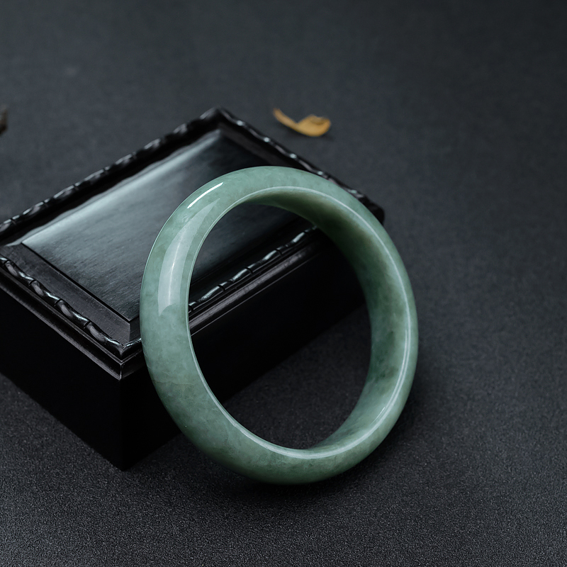 豆种豆绿翡翠平安镯-红掌柜