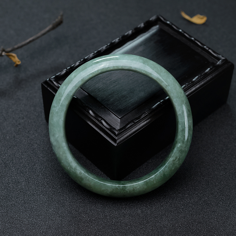 豆种翡翠平安镯-红掌柜