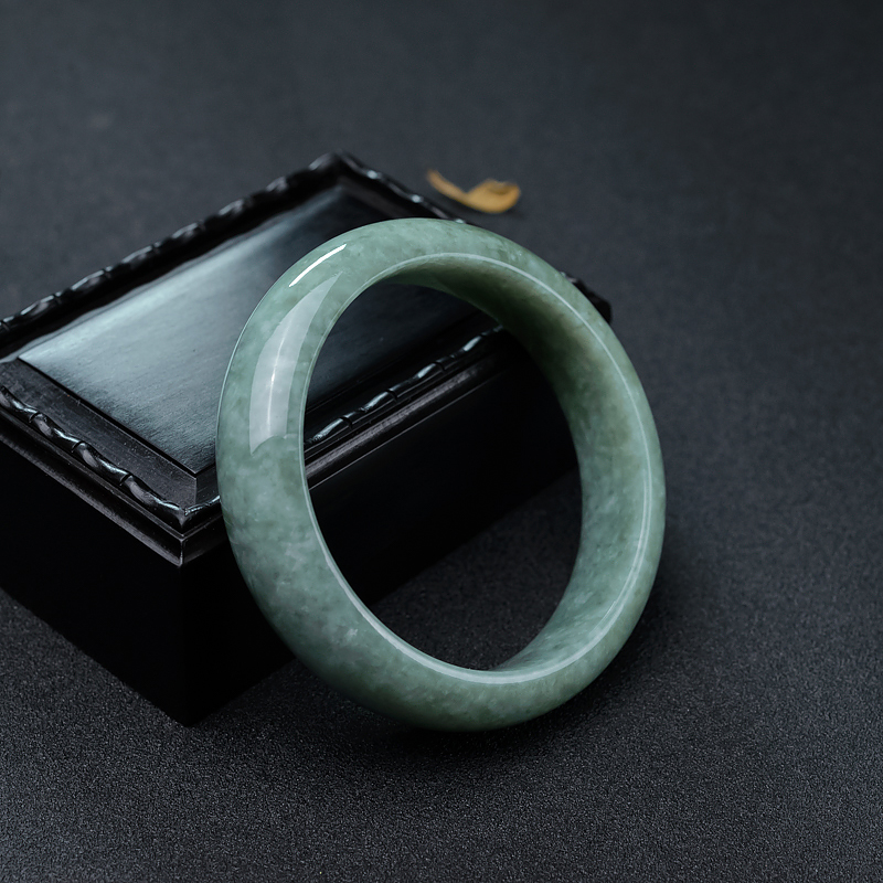 豆种豆绿翡翠平安镯-红掌柜