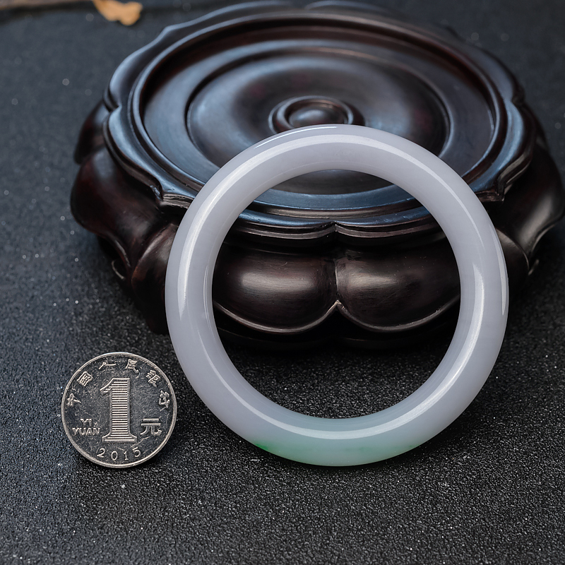 天然糯种翡翠圆镯-红掌柜