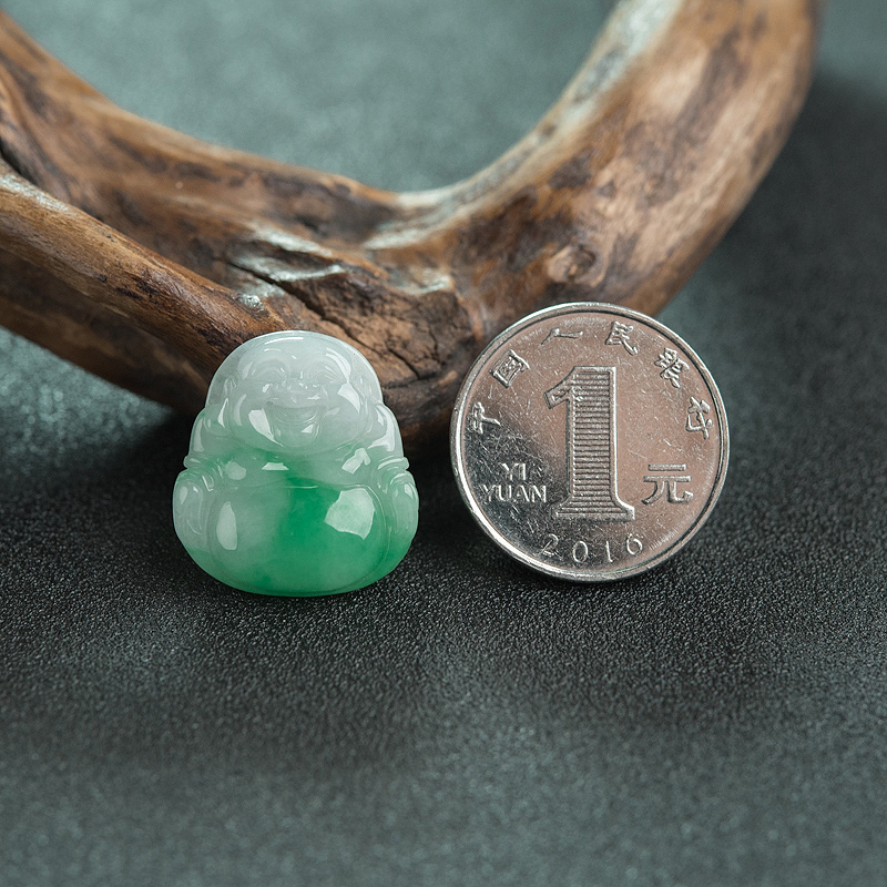 缅甸天然翡翠佛吊坠-红掌柜