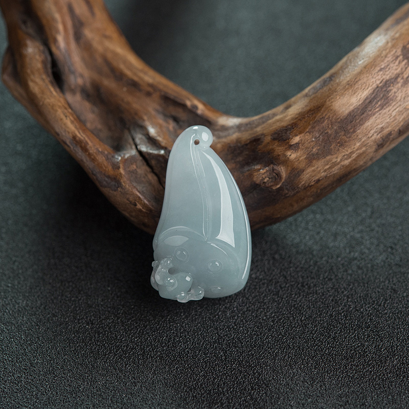 糯种翡翠连生贵子吊坠-红掌柜