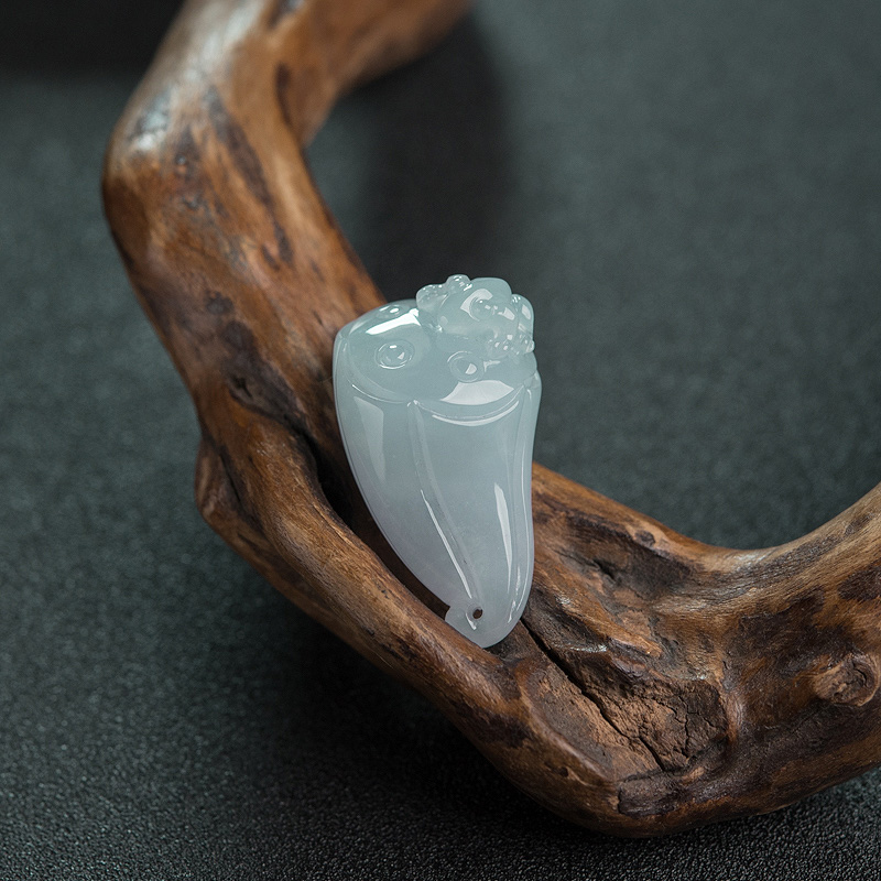 天然翡翠连生贵子吊坠-红掌柜