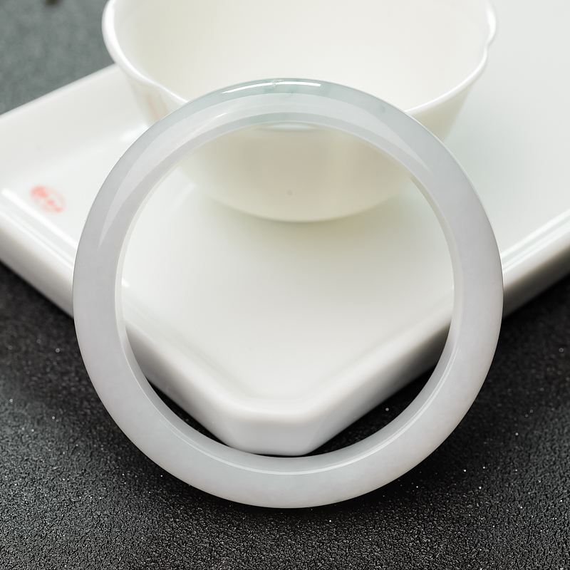 缅甸糯种飘花翡翠平安镯-红掌柜