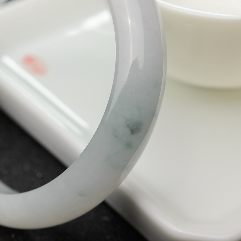 缅甸天然糯种翡翠平安镯-红掌柜