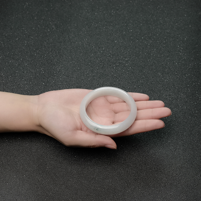 天然糯种翡翠平安镯-红掌柜