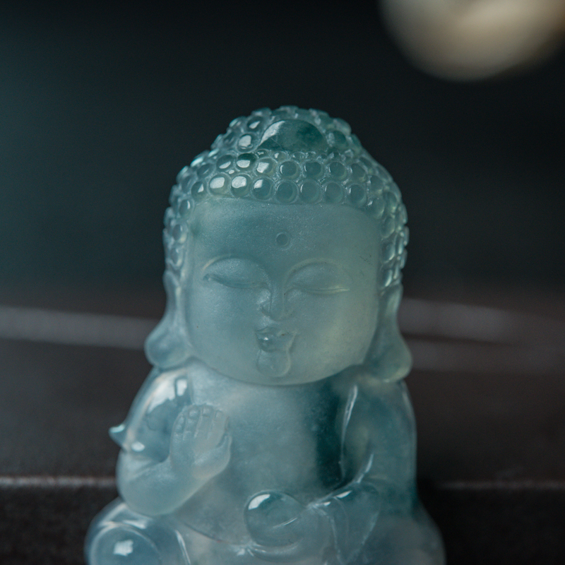 天然翡翠宝宝佛吊坠-红掌柜