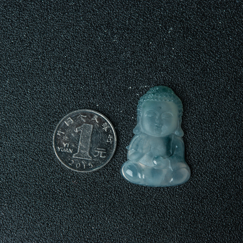 缅甸天然翡翠宝宝佛吊坠-红掌柜