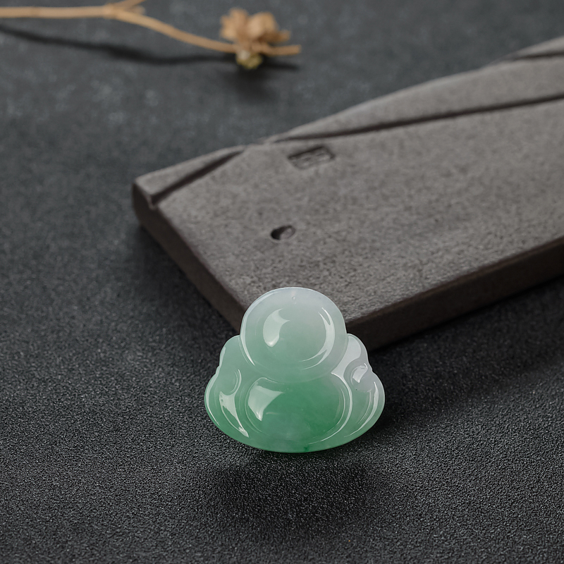 翡翠弥勒佛吊坠-红掌柜