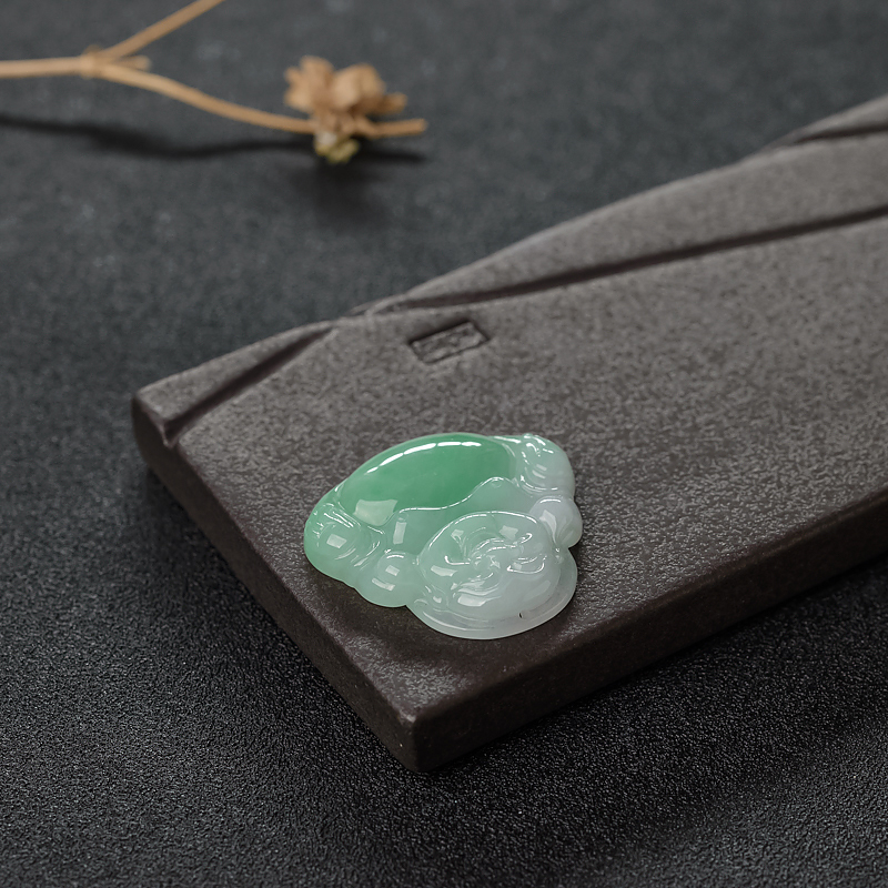 糯种翡翠弥勒佛-红掌柜