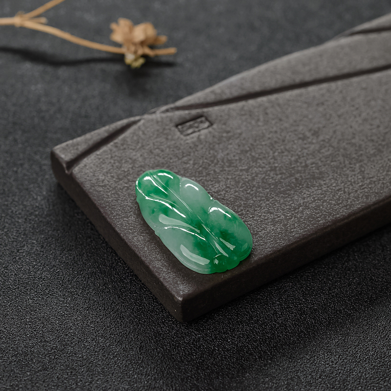 糯种翡翠叶子-红掌柜