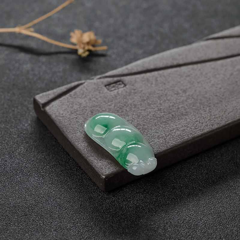 糯种翡翠福豆-红掌柜