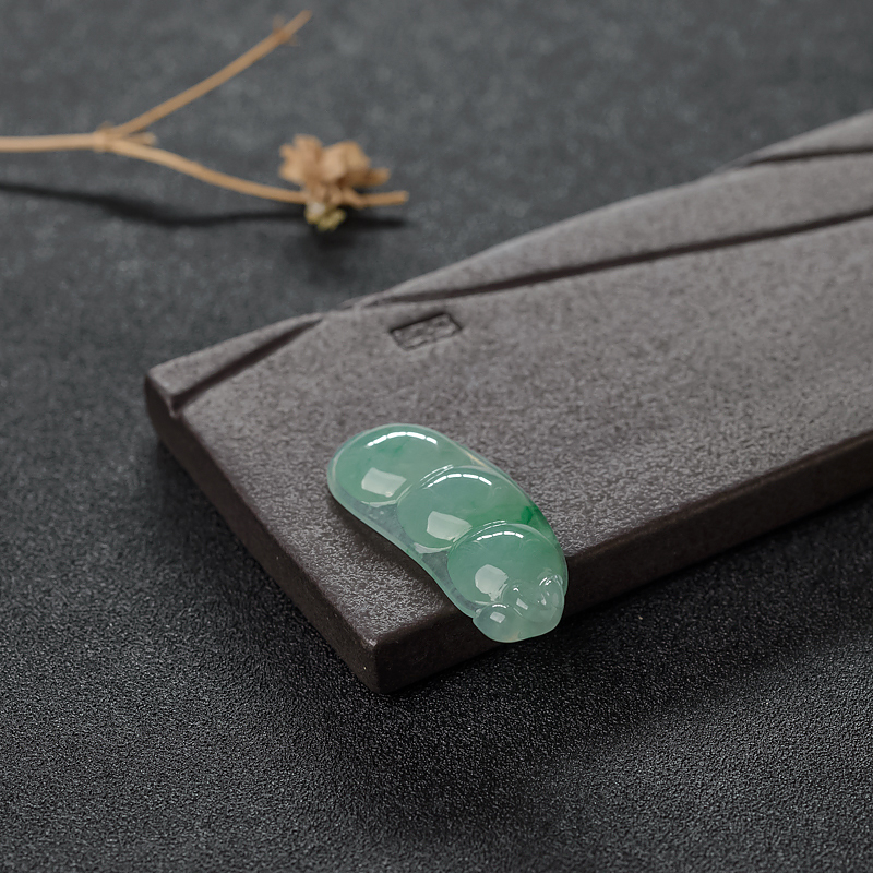 糯种飘翠翡翠福豆-红掌柜