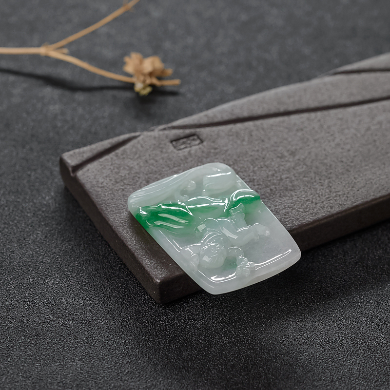 糯种飘翠翡翠莲花童子-红掌柜