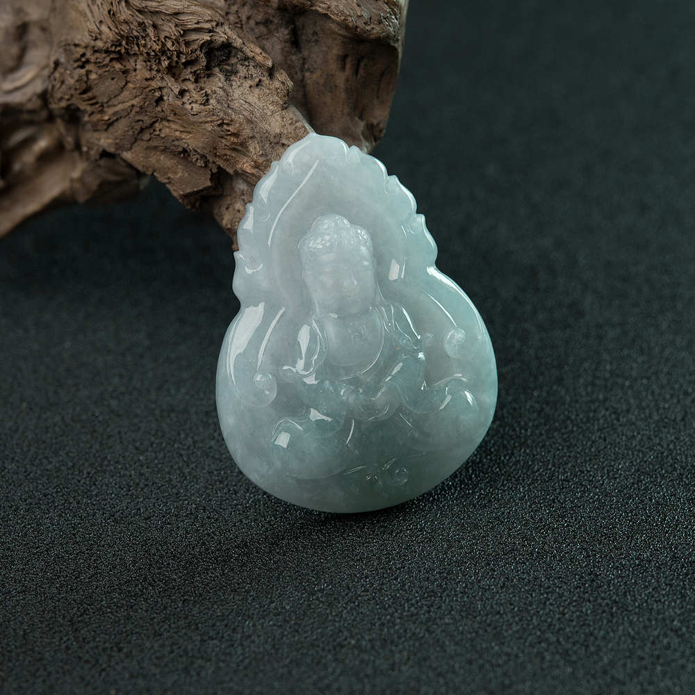 飘翠翡翠大日如来吊坠-红掌柜