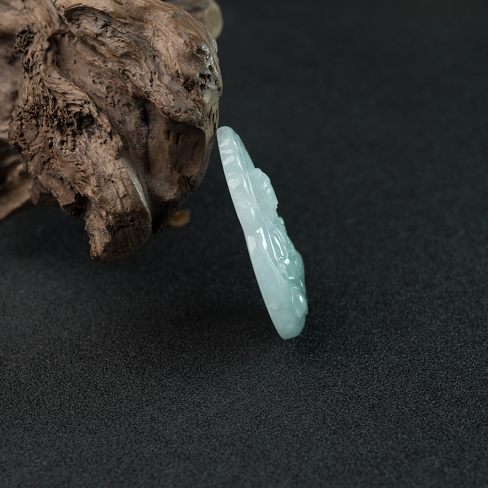 天然翡翠大日如来吊坠-红掌柜