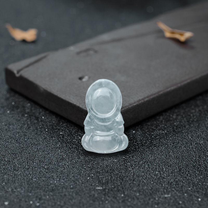 冰种翡翠佛吊坠-红掌柜