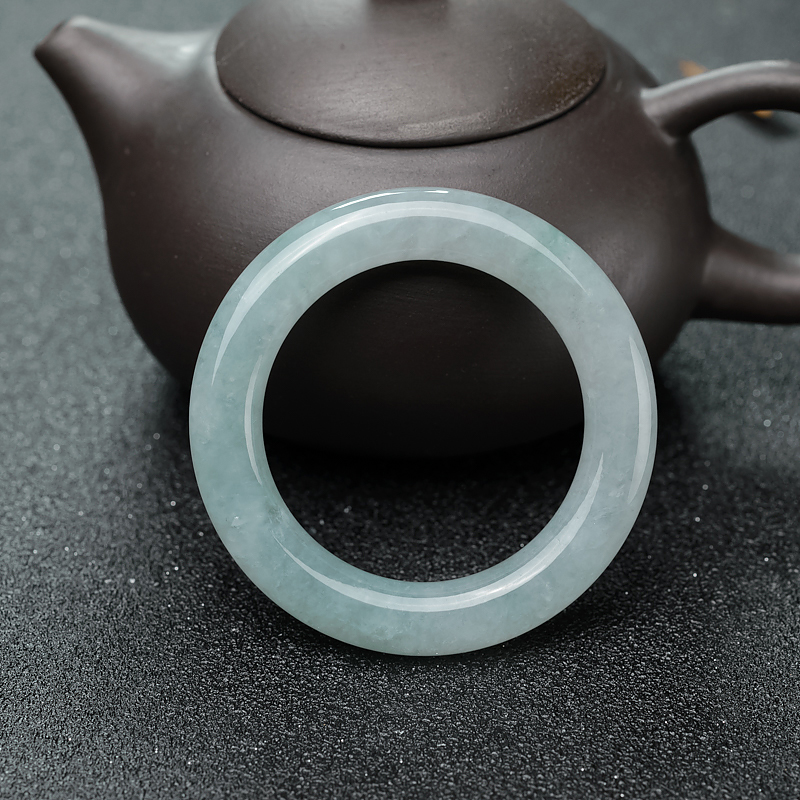 37.5mm糯冰种翡翠圆镯-红掌柜