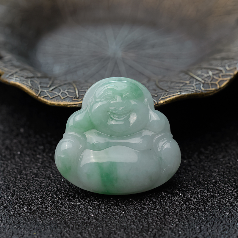 糯种飘翠翡翠佛-红掌柜