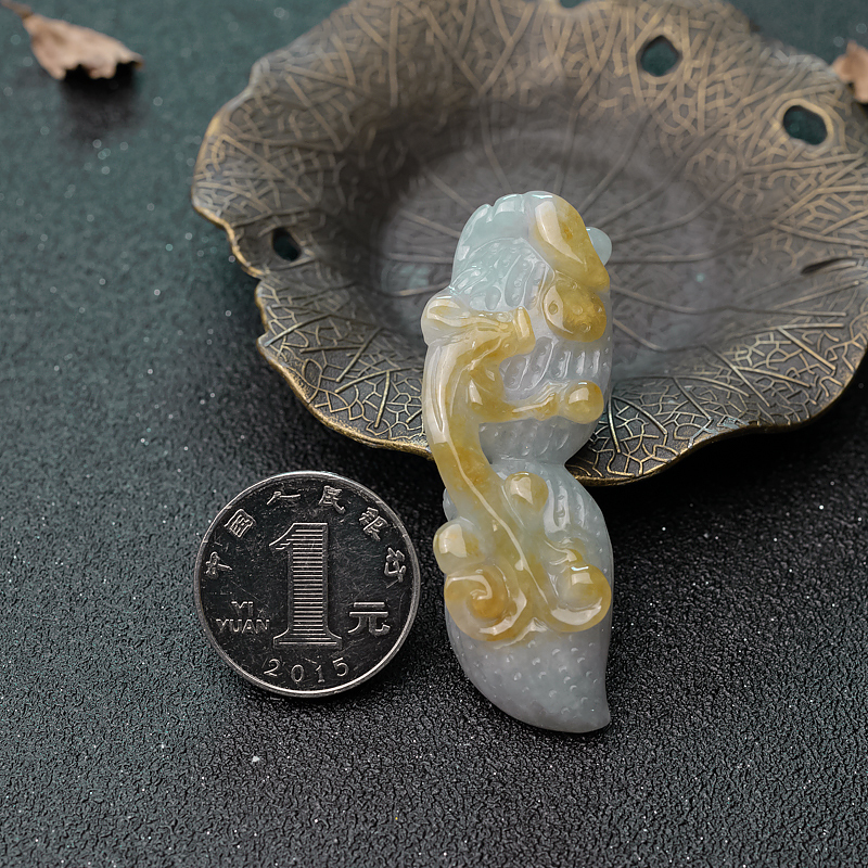 缅甸翡翠生意兴隆吊坠-红掌柜