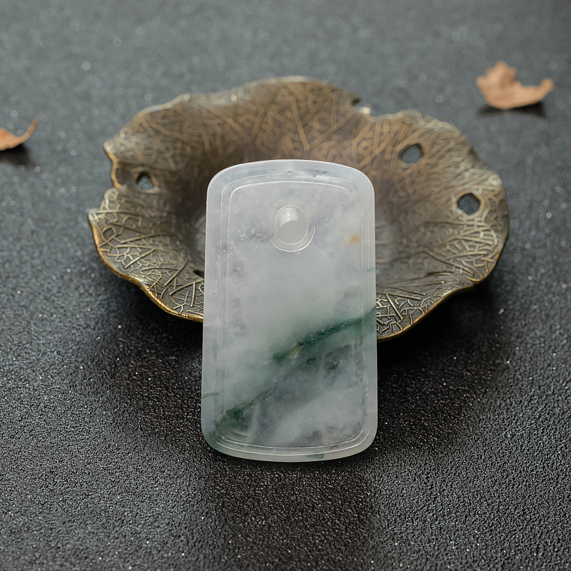 缅甸天然飘花翡翠观音吊坠-红掌柜