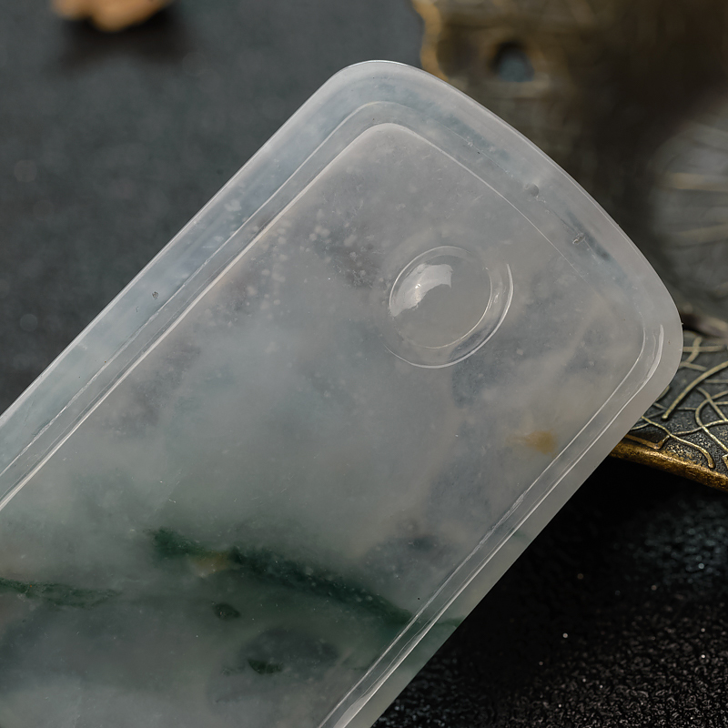 缅甸天然糯冰种飘花翡翠吊坠-红掌柜