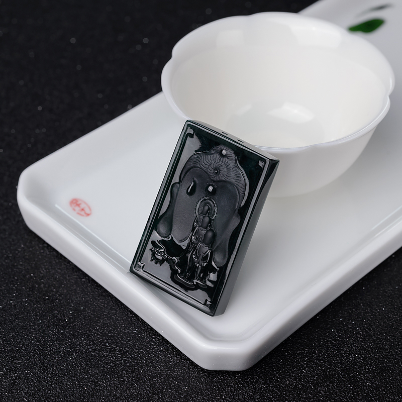 天然冰种墨翠悟道吊坠-红掌柜