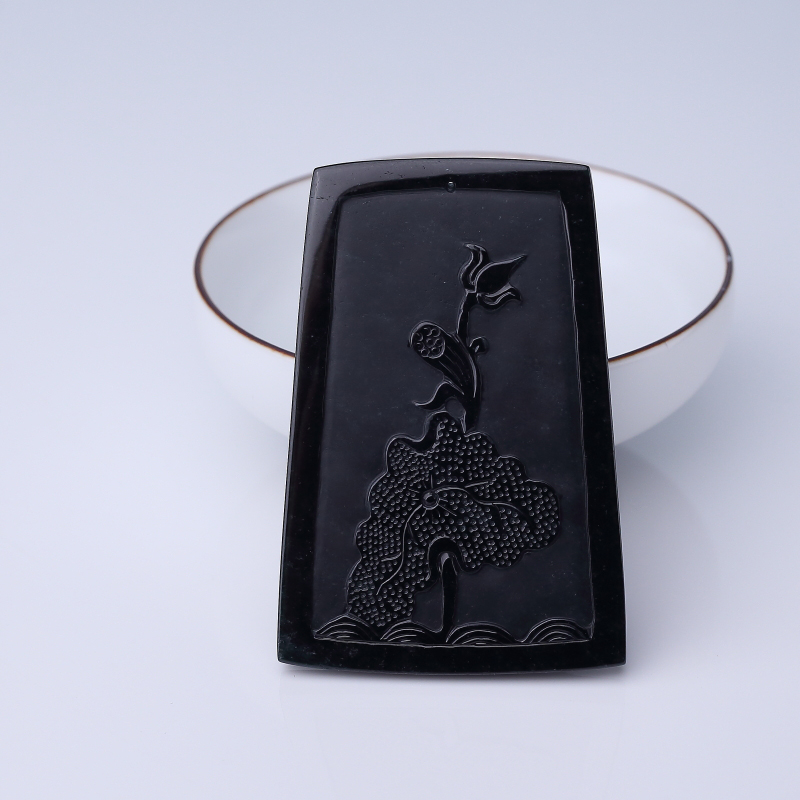 缅甸糯种墨翠文殊菩萨吊坠-红掌柜