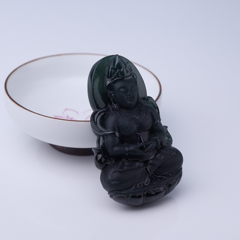 墨翠度母吊坠-红掌柜