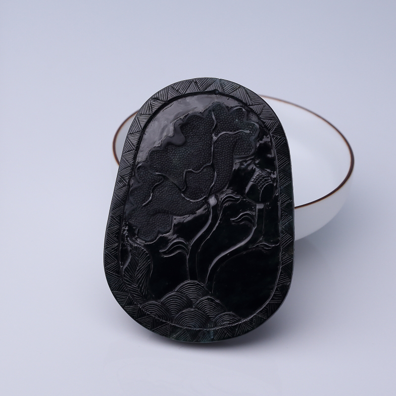 糯种墨翠大展宏图吊坠-红掌柜