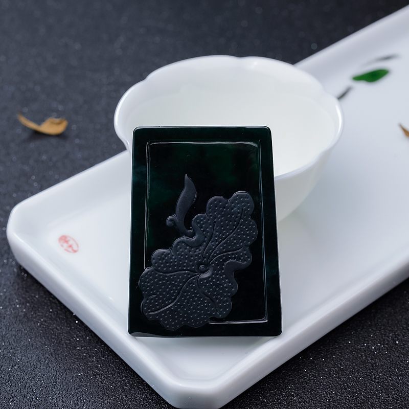 冰种墨翠关公-红掌柜