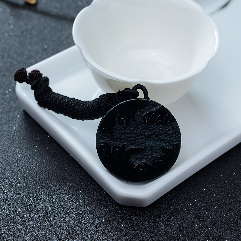 糯冰种墨翠狮子-红掌柜