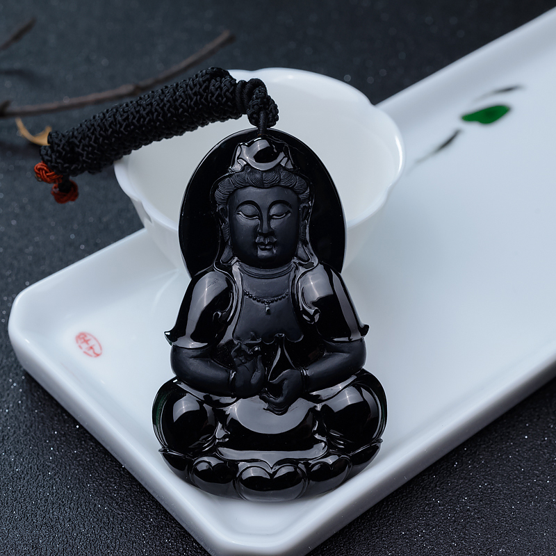 糯冰种墨翠观音吊坠-红掌柜