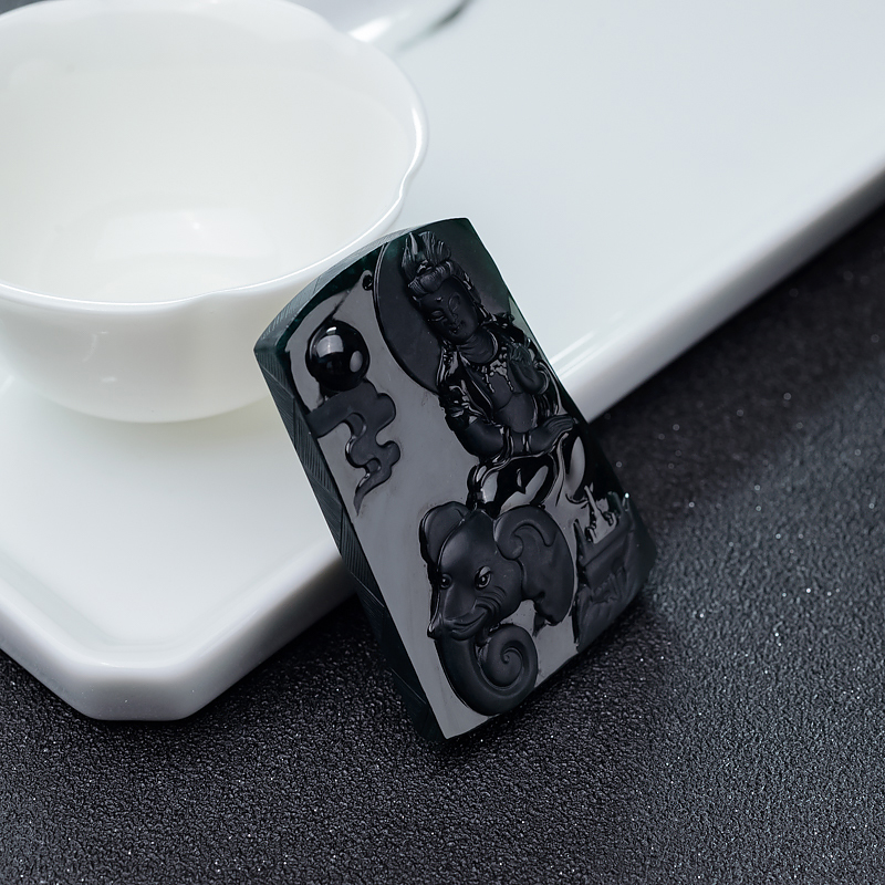 糯种墨翠吊坠-红掌柜