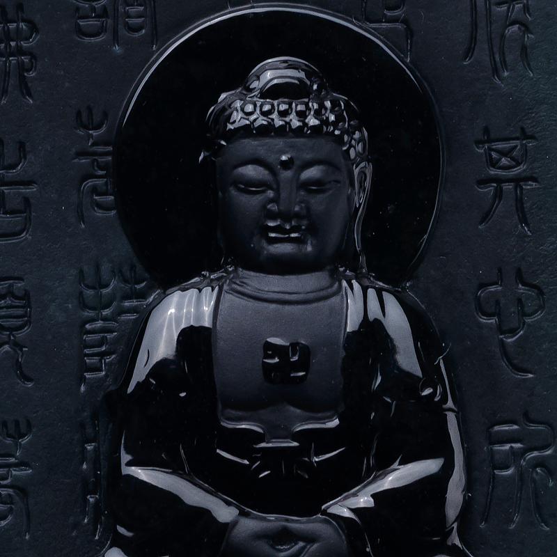缅甸冰种墨翠佛牌吊坠-红掌柜