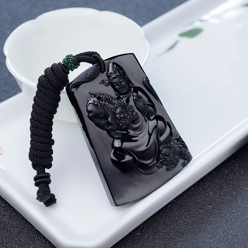 缅甸墨翠观音吊坠-红掌柜